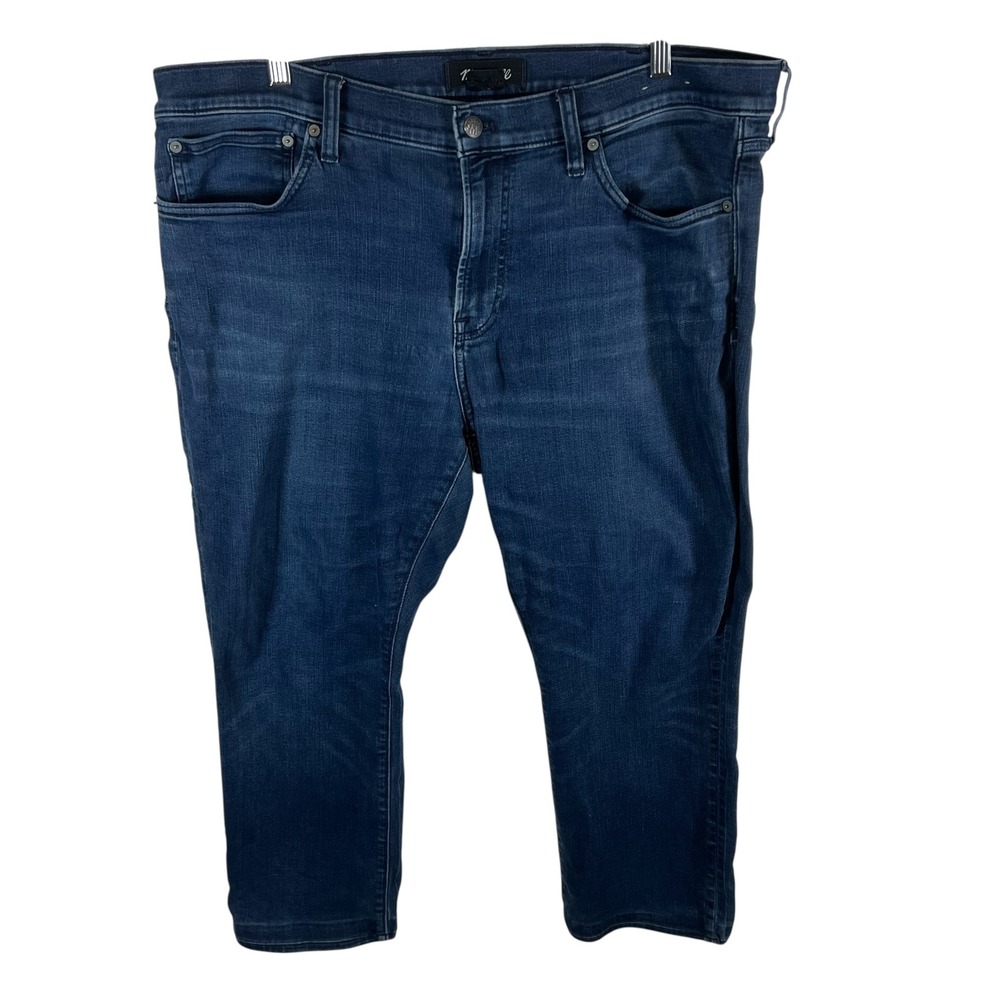 Madewell Slim Jeans Womens 38 Dark‎ Indigo Blue Stretch Denim Hemmed